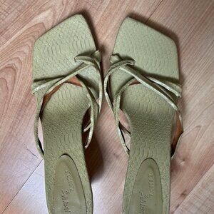 Nasty Gal Thin Strap Olive Mules